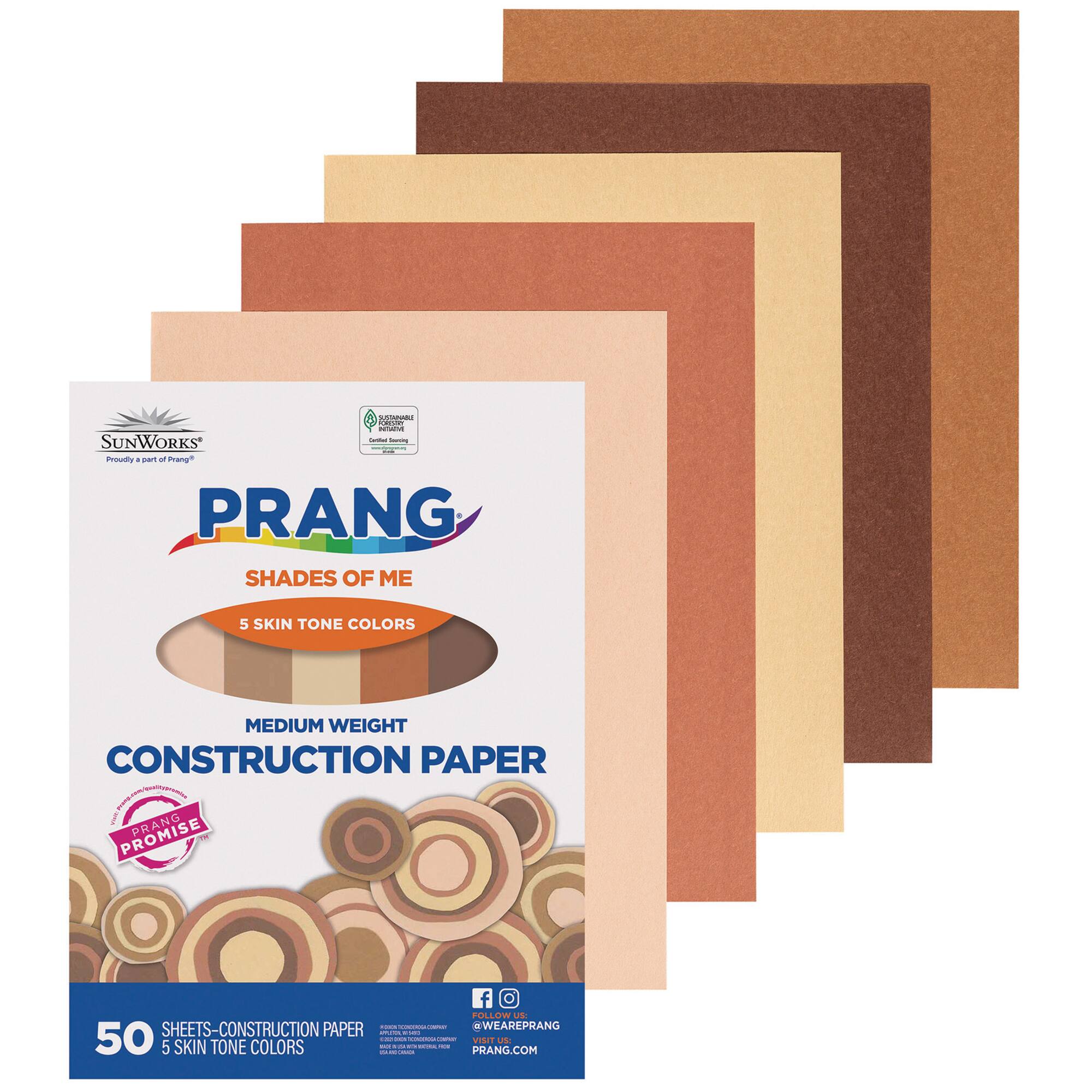Prang® 9" x 12" Shades of Me Medium Weight Construction Paper, 5 Packs of 50 Sheets